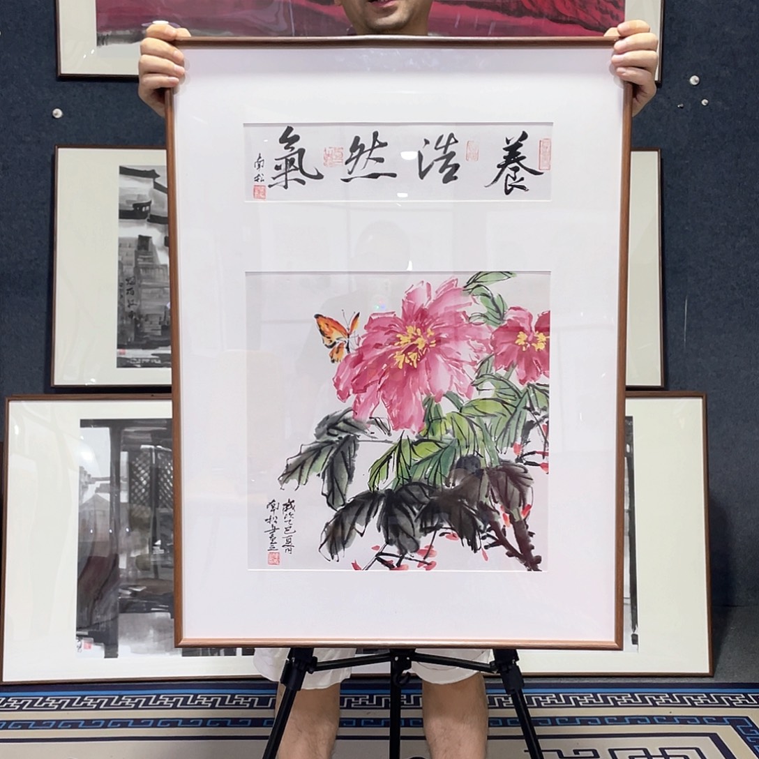 国画手绘画作品带框60/80