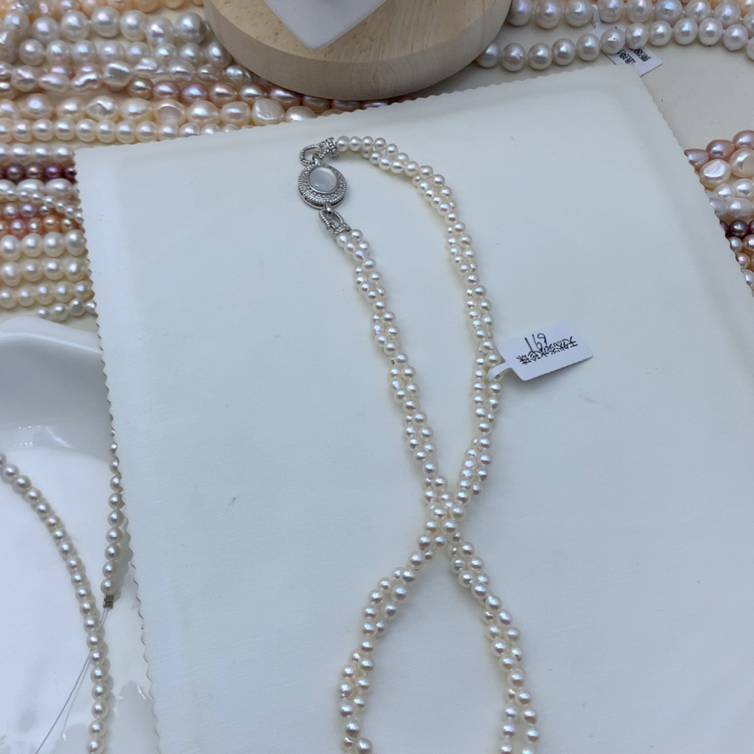 淡水珍珠颈饰银S925镶嵌