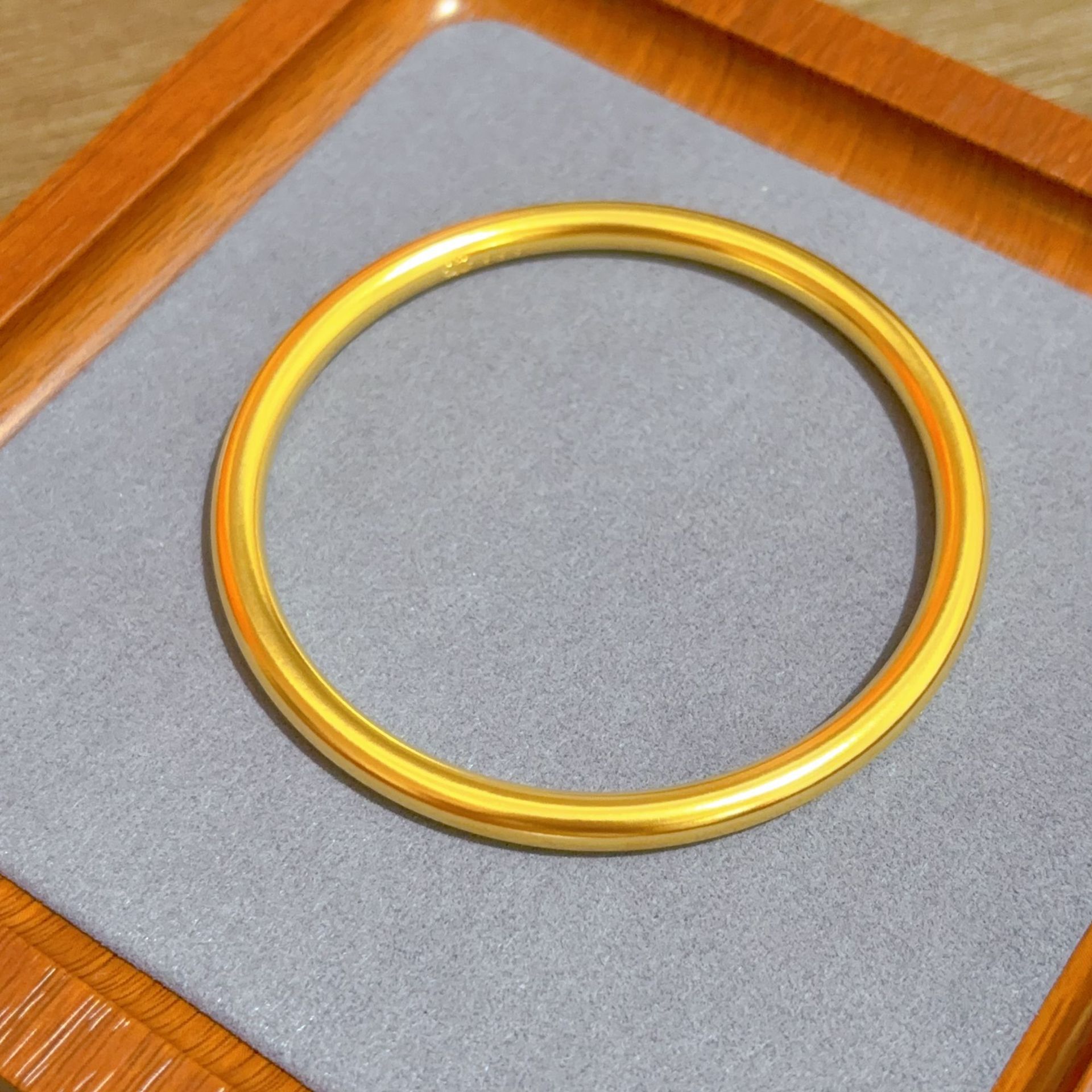 铜合金手镯 时尚饰品古法传承素圈【专柜同款】999莲花4N手镯镯子