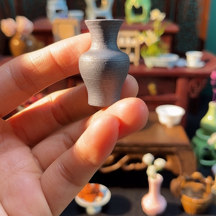 摆件微陶老王迷你花瓶