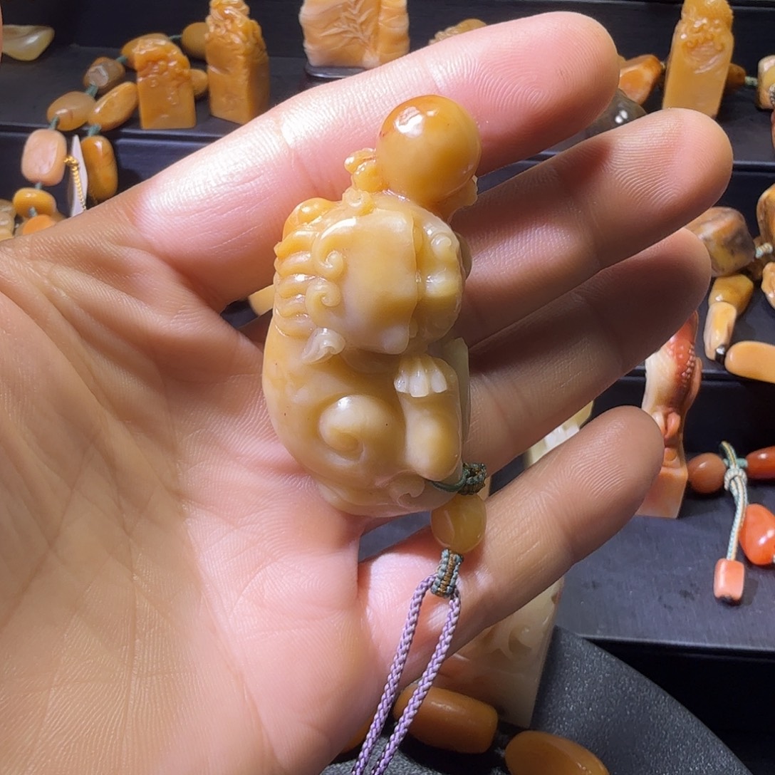 寿山石印石寿山石手把件