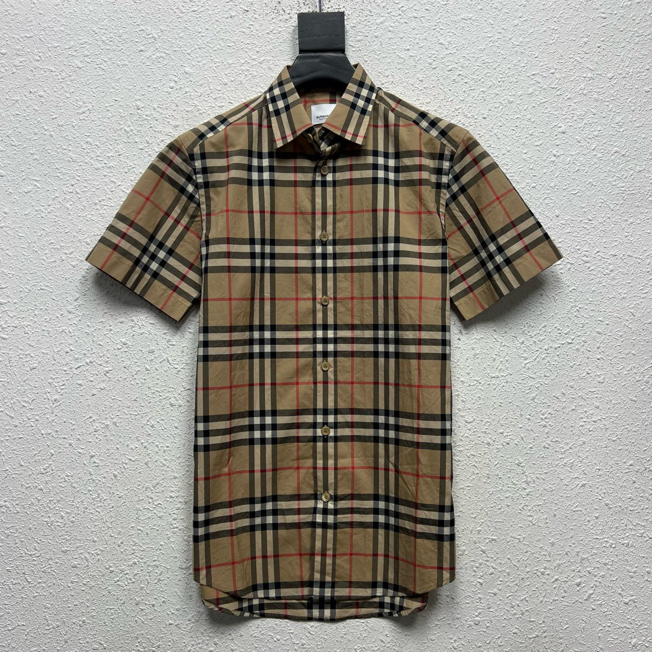 全新未使用 BURBERRY/博柏利 格纹纽扣短袖衬衫 尺码/XS YH16429 