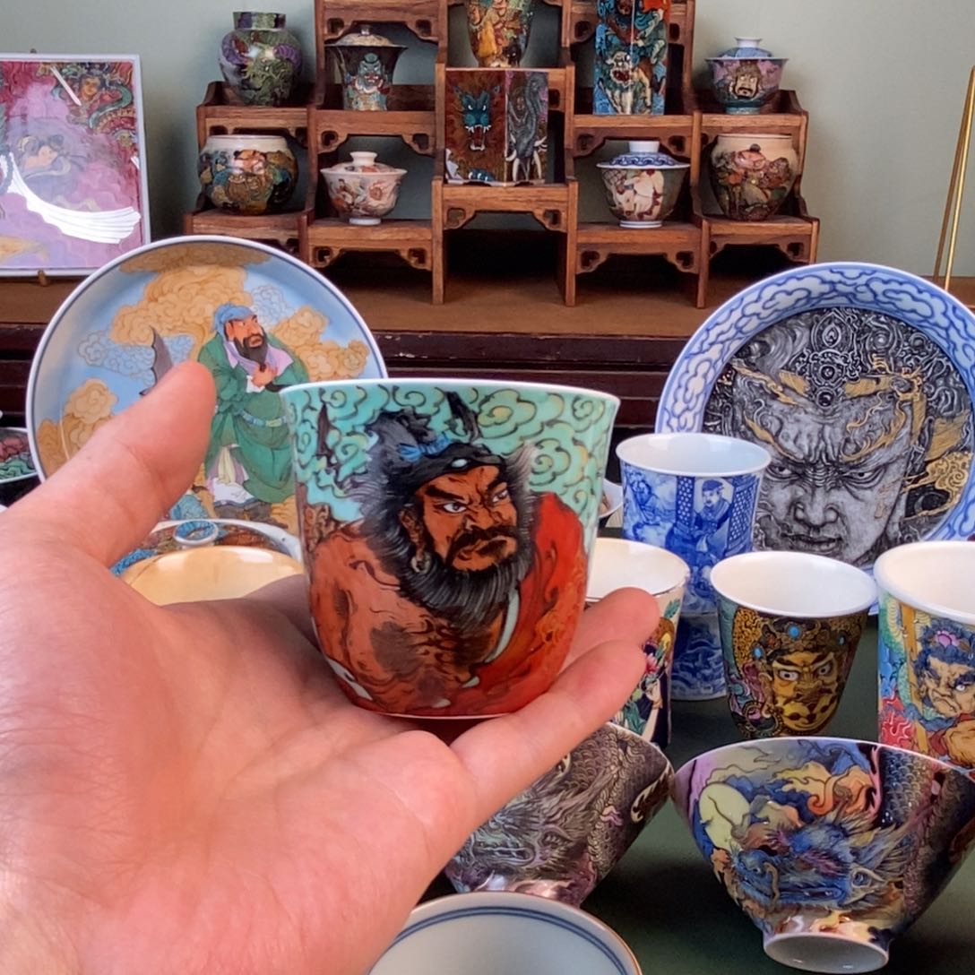 手工手绘主人杯钟馗