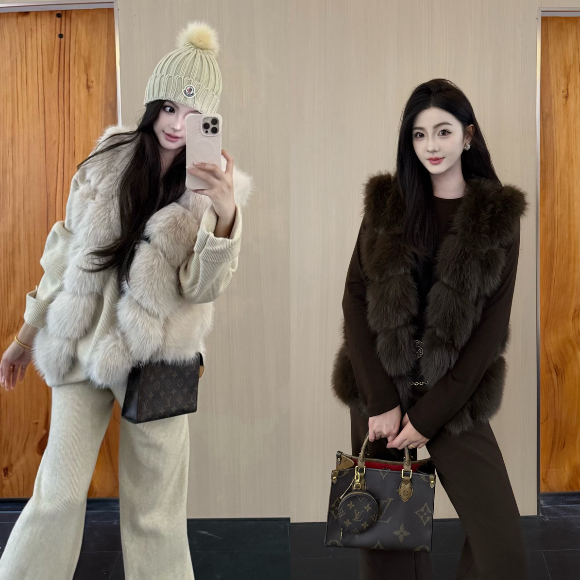 人造皮草 冬季气质5格环保毛毛马甲百搭高级感