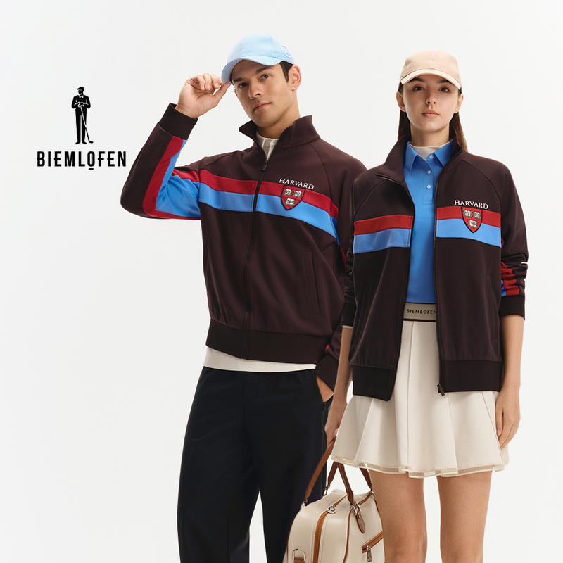 【哈佛联名】2025秋季新品女士撞色休闲时尚百搭柔软长袖外套夹克