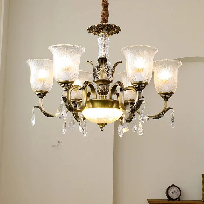 美式复古法式客厅全铜吊灯轻奢高端大气卧室书房餐厅吊灯欧式吊灯