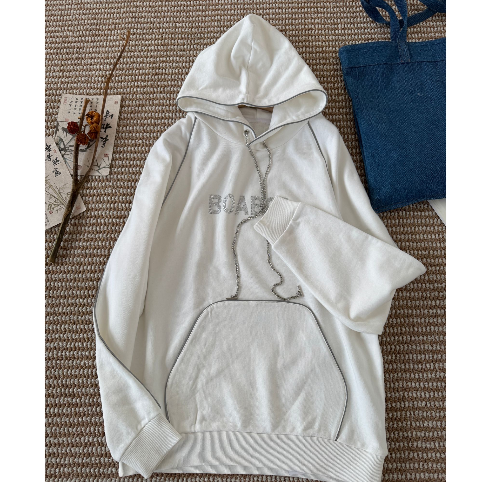 W186秋冬新款休闲百搭连帽卫衣