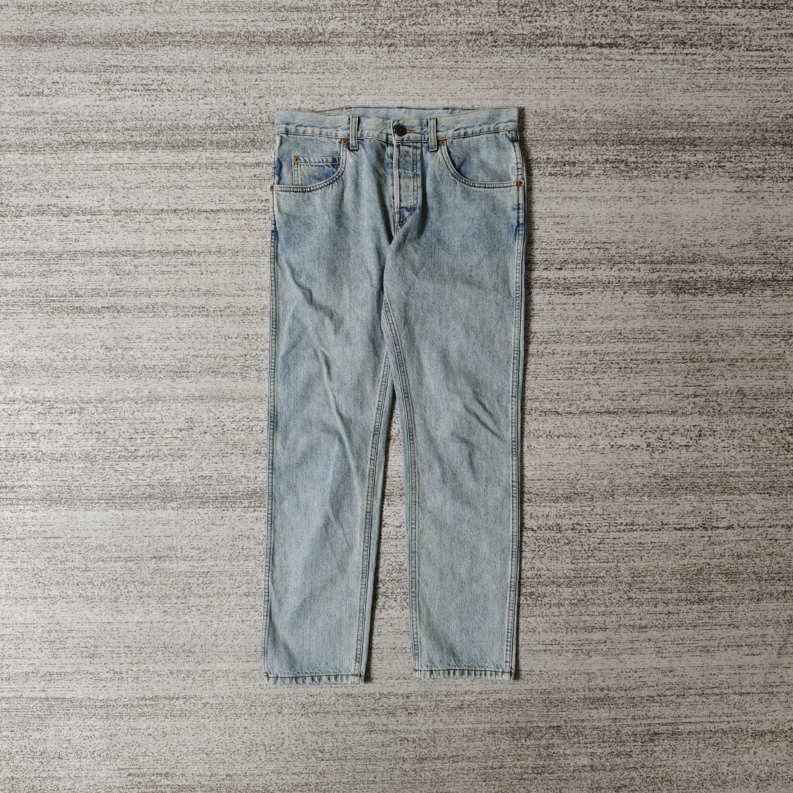 95新 GUCCI/古驰 logo水洗蓝牛仔长裤/32码＃4261