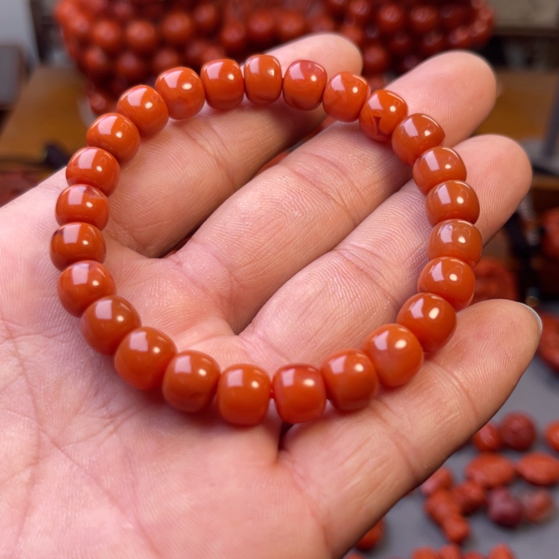 南红玛瑙未镶嵌川料精工老型手串8➕