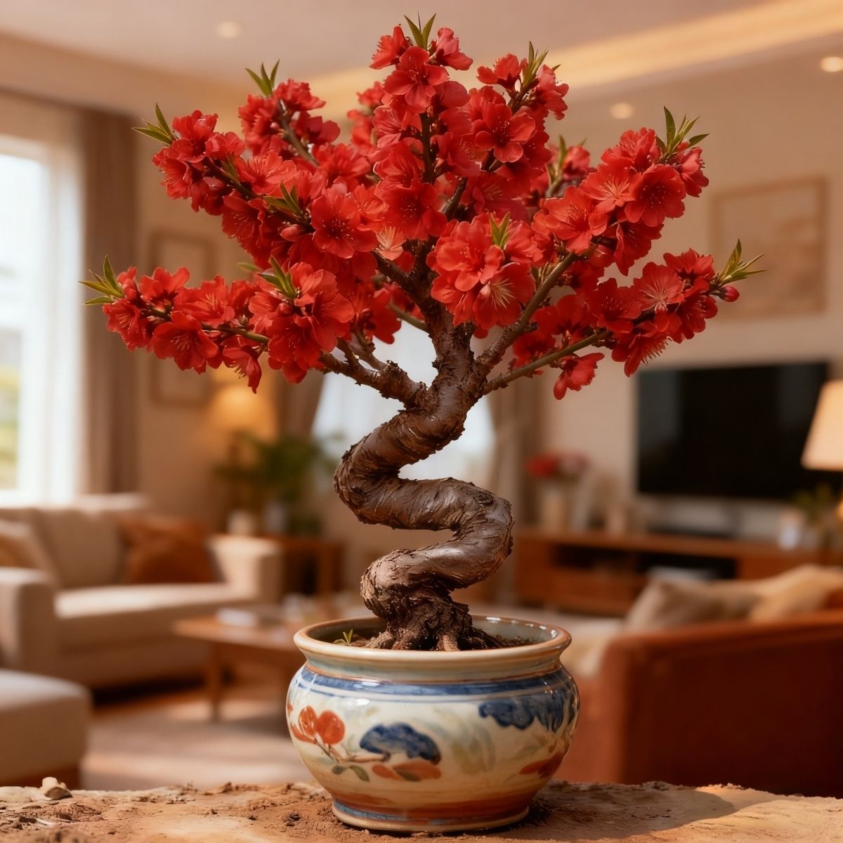 特耐寒寿星桃 带花苞 梅花苗 盆景老桩 室内阳台 庭院花卉绿植