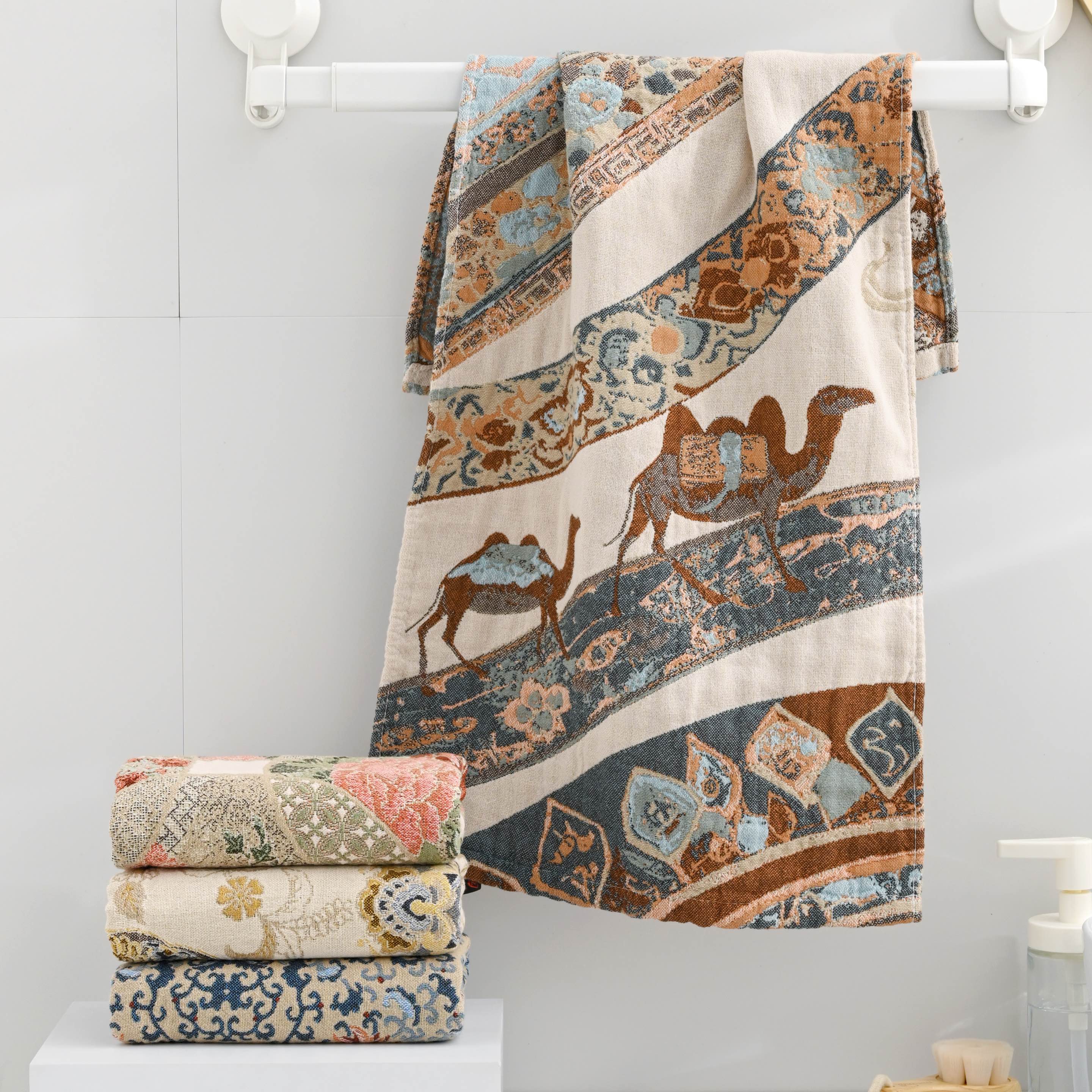 【非遗国风大毛巾】棉麻六层纱布洗脸巾35*75柔软吸水 速干面巾茶巾