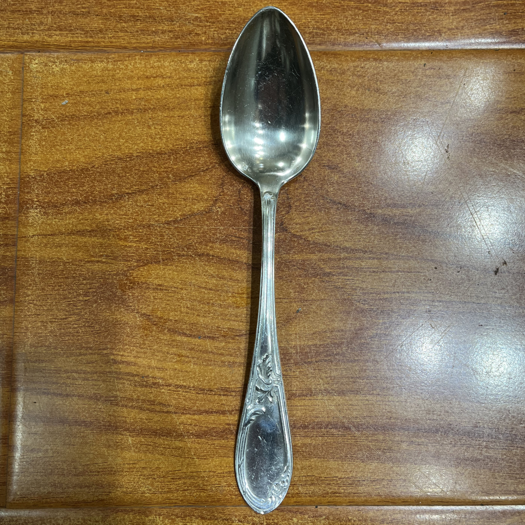 欧洲中古银器洛可可风格餐勺