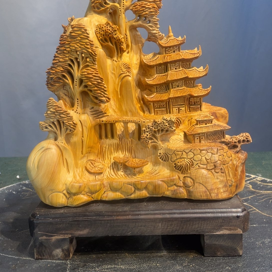 柏木（崖柏）黄鹤楼意境山水