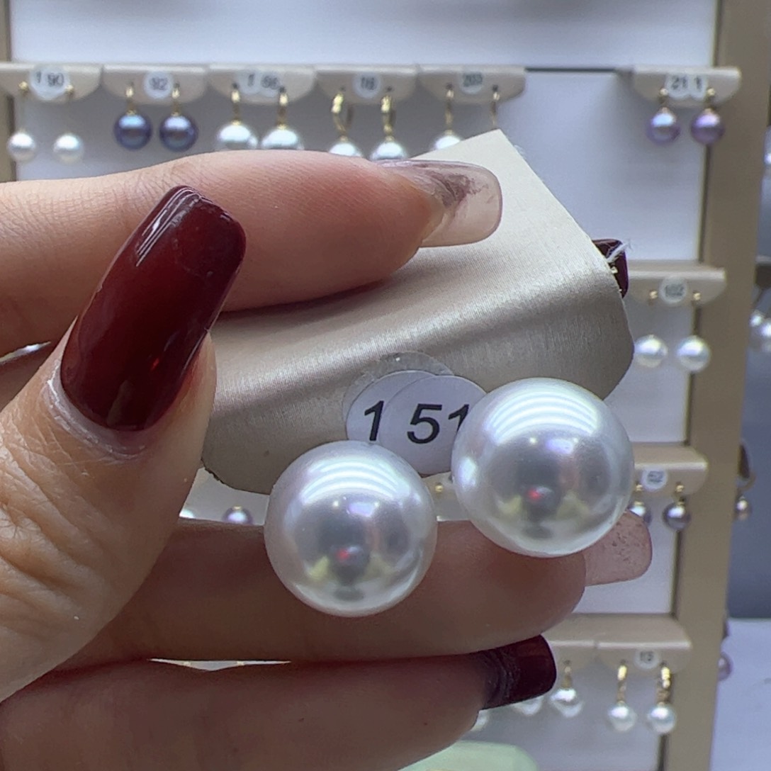 淡水珍珠耳饰18K金镶嵌