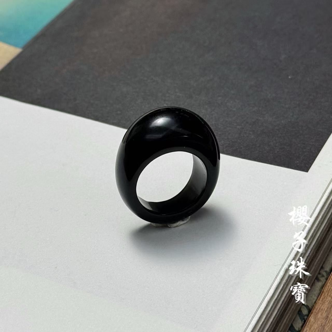 樱子 | 星落 黑曜石馒头时尚设计百搭简约戒圈*多样性发一