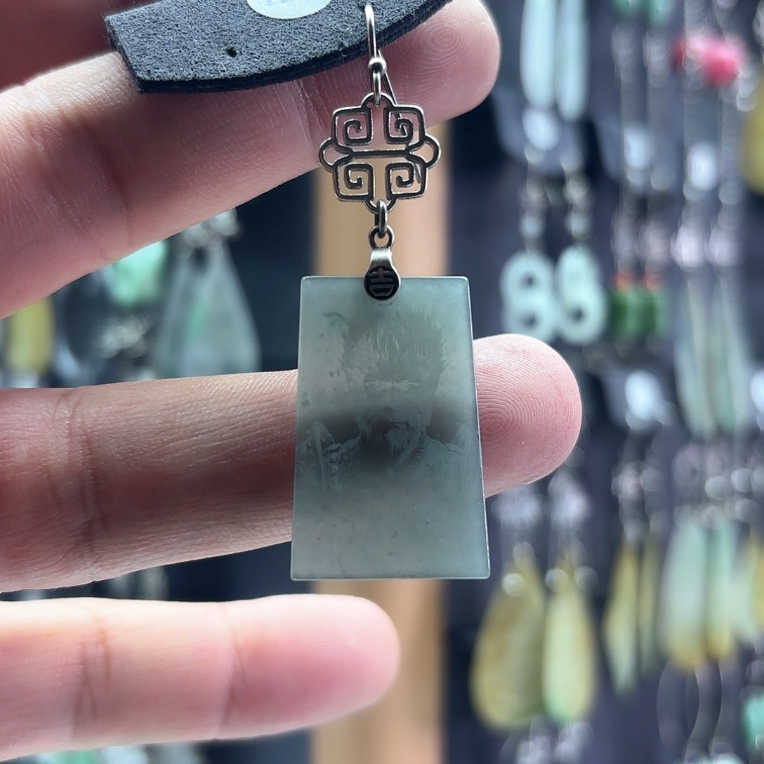 翡翠耳饰银S925镶嵌H*H天然翡翠耳饰925银