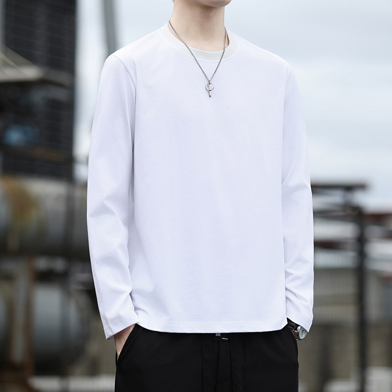 长袖休闲纯色秋季男士保暖T恤运动男装百搭春季