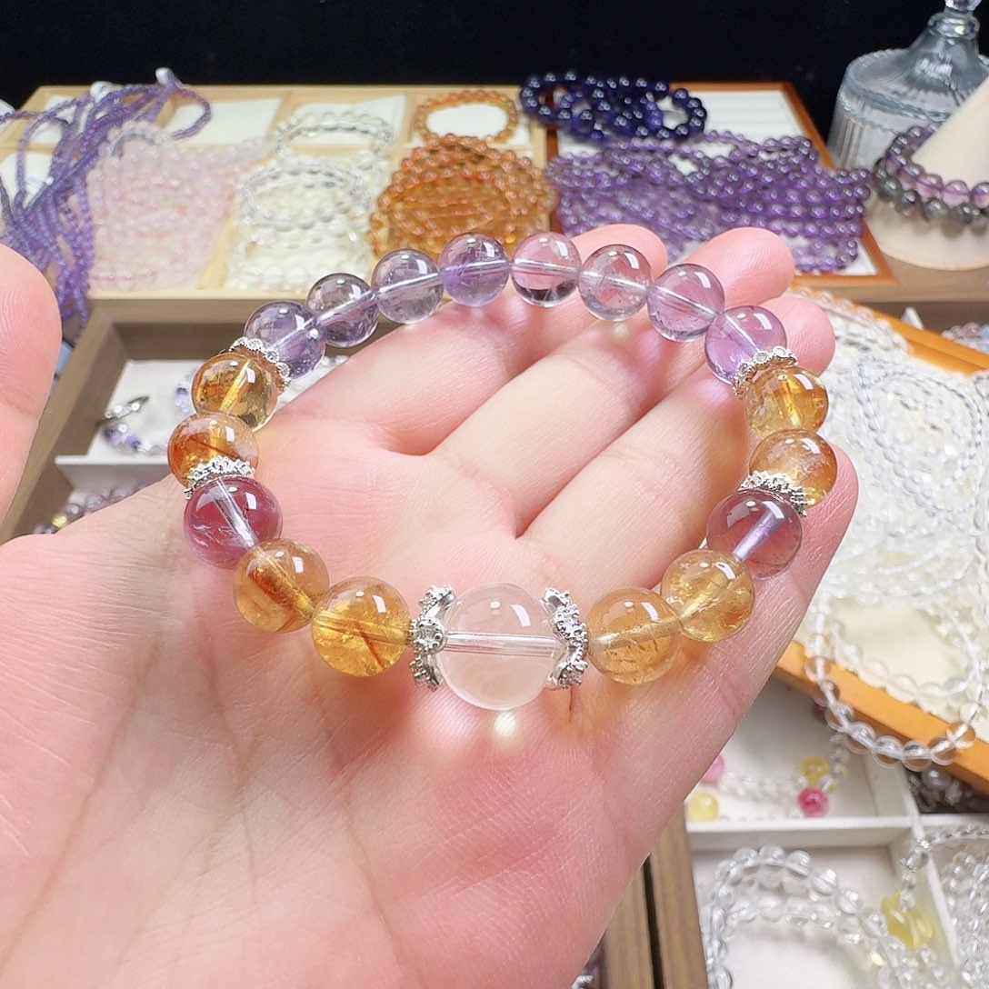 水晶手链未镶嵌Z****贝紫水晶设计款