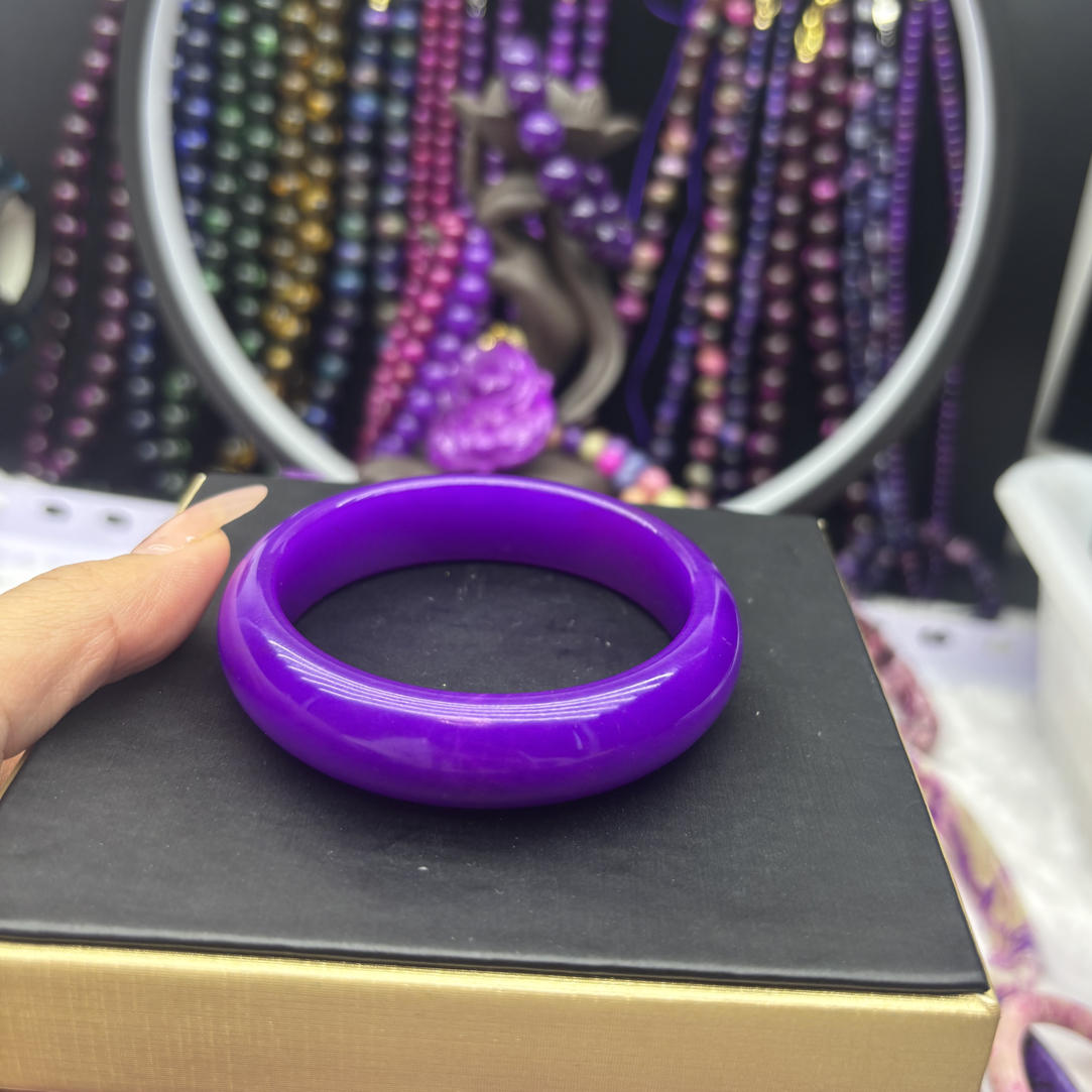 非金属珐琅手镯 素圈紫色199580主播推荐凝胶紫时尚精美手镯镯子