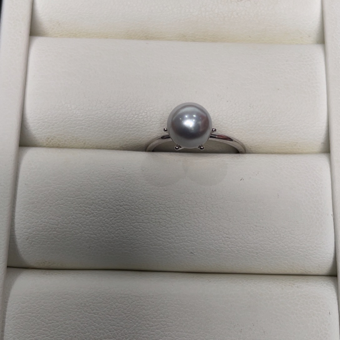 海水珍珠戒指银S925镶嵌