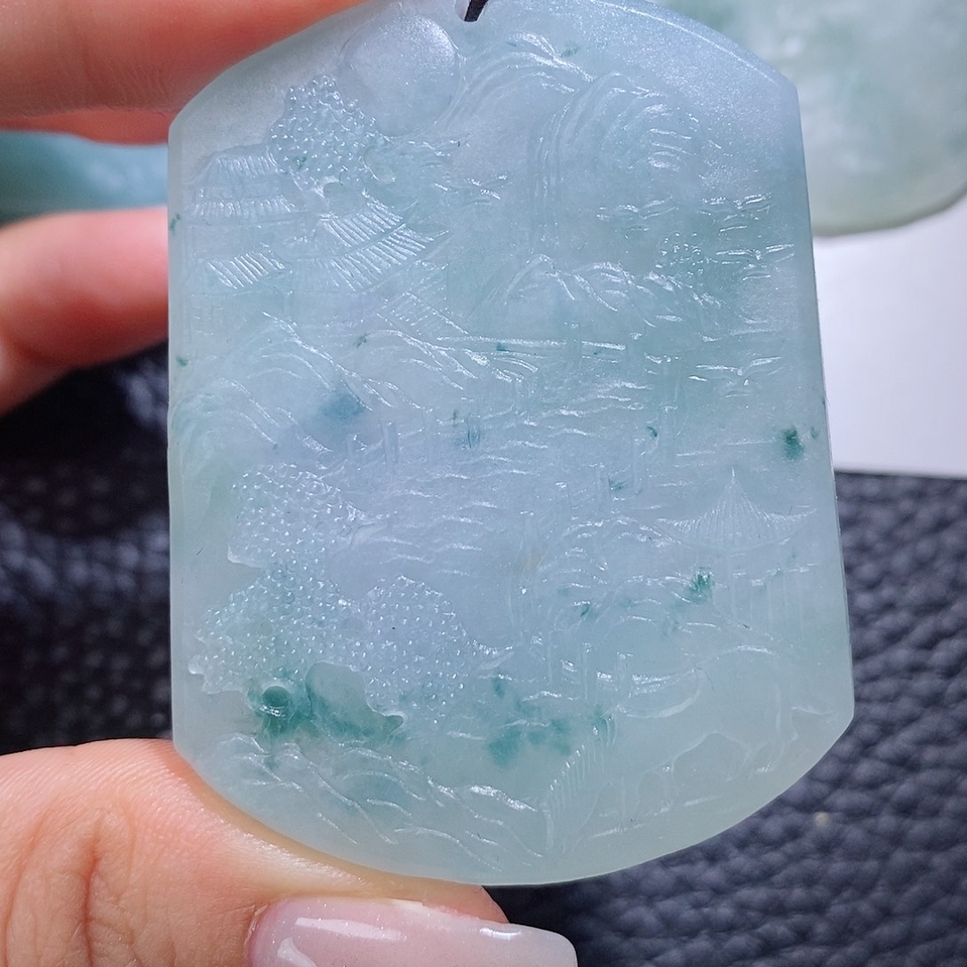 定制翡翠未镶嵌毛货付款后确认抛光