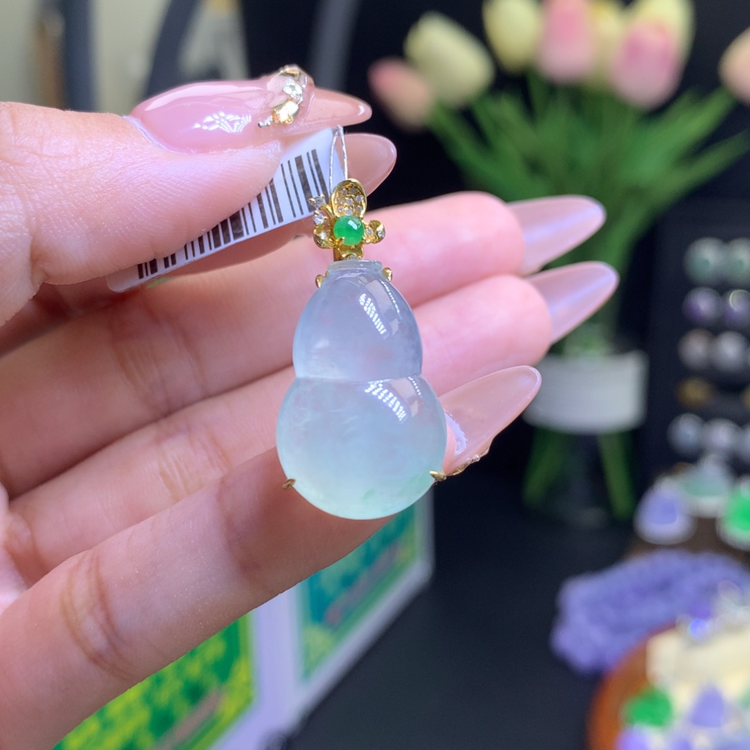 翡翠颈饰18K金镶嵌天然