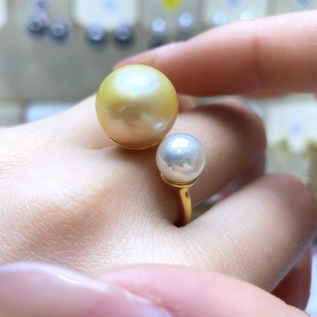 海水珍珠戒指银S925镶嵌