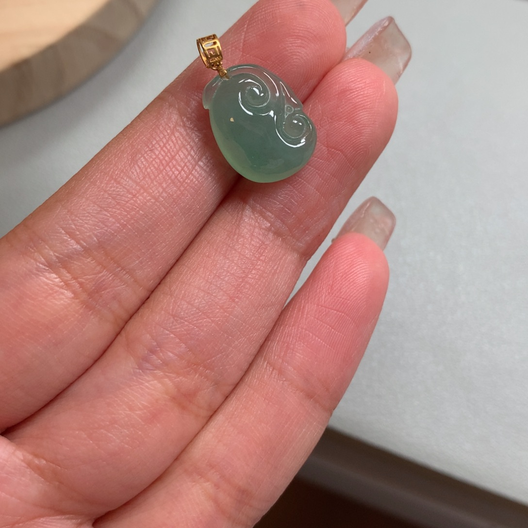 翡翠戒指银S925镶嵌唐*洛吊坠4