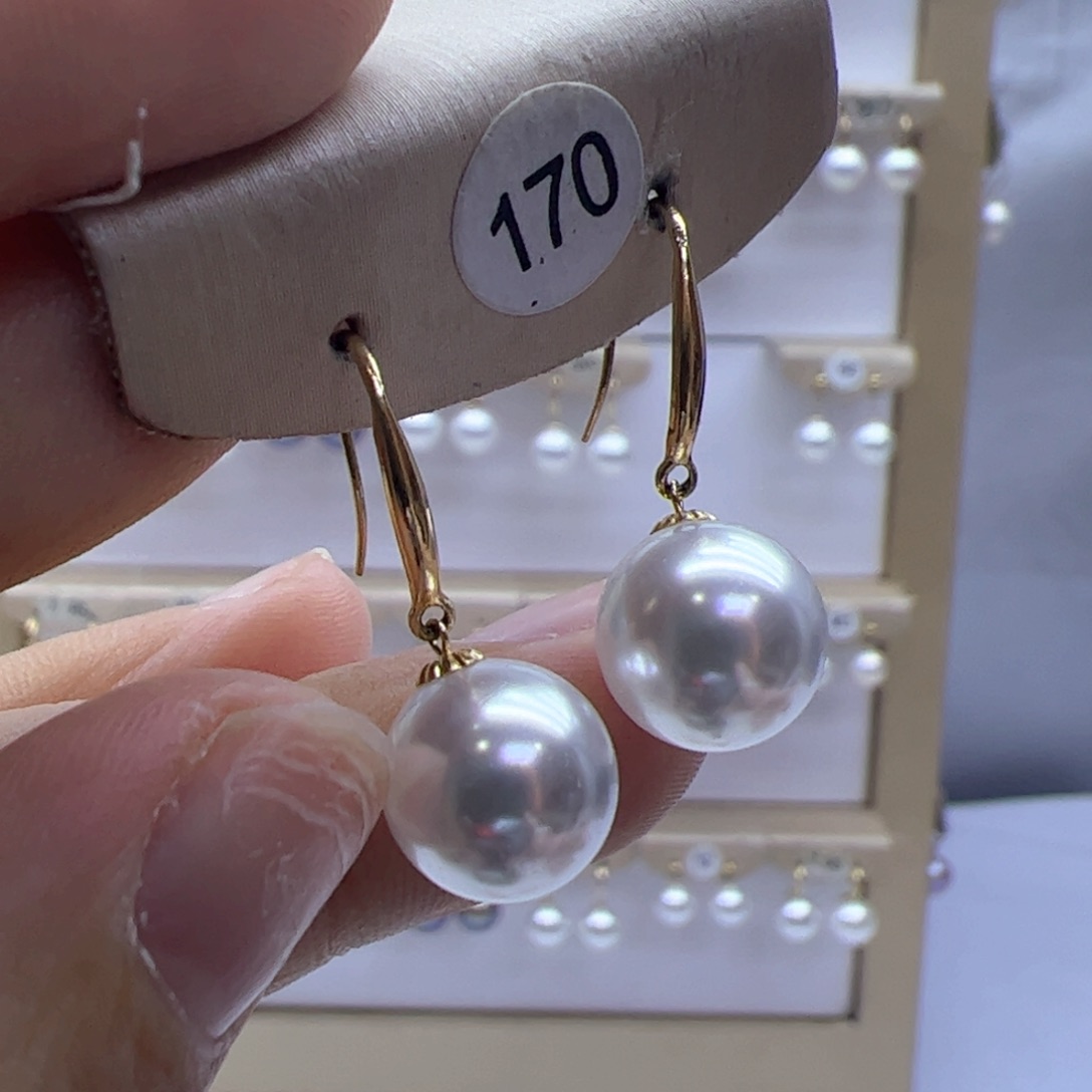 淡水珍珠耳饰18K金镶嵌