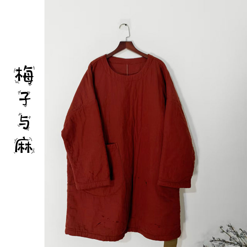 【大梅子推荐】设计款亚麻双纱棉服JG1776A（衣长85胸围140）
