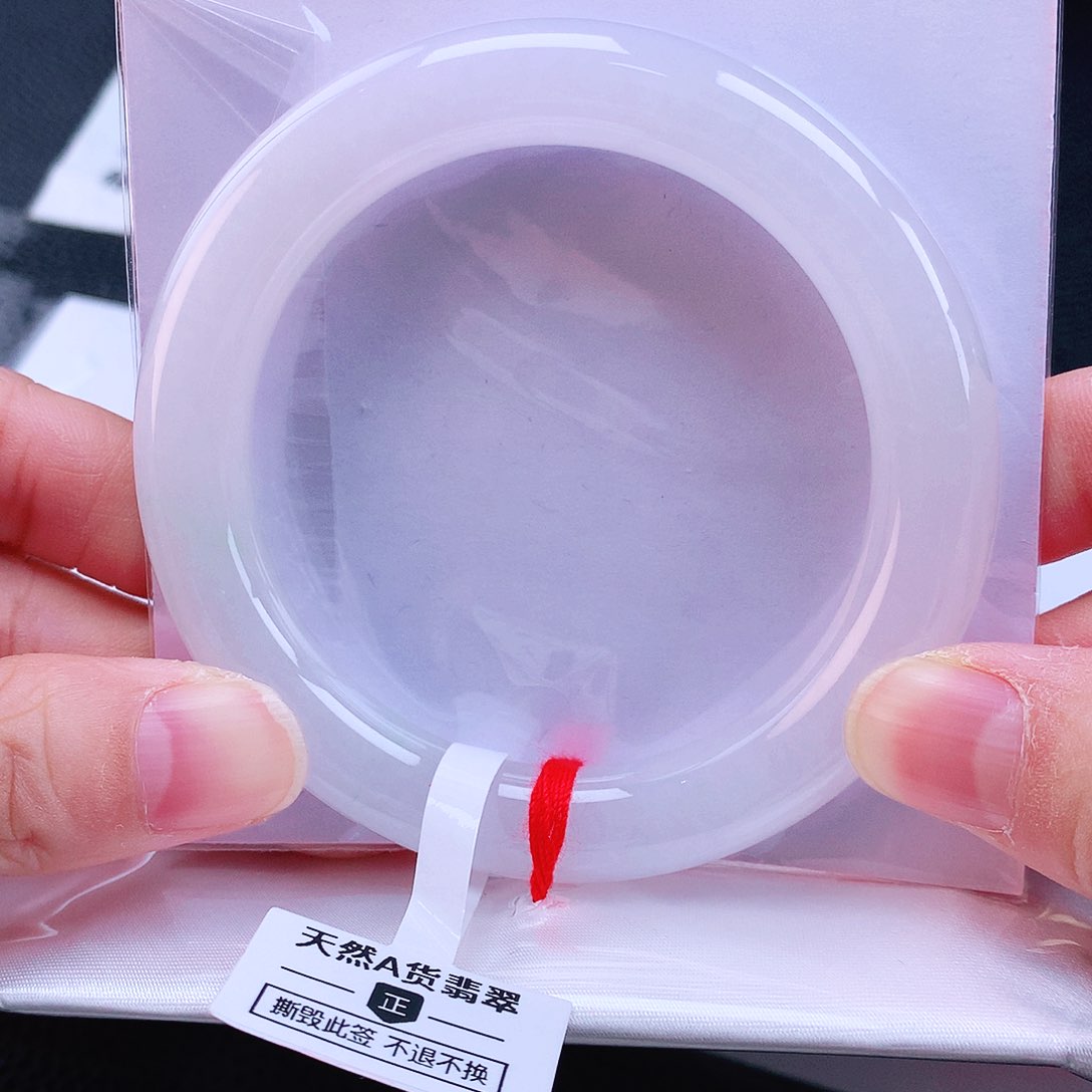 未镶嵌手镯（圆镯）翡翠54冰胖白月光