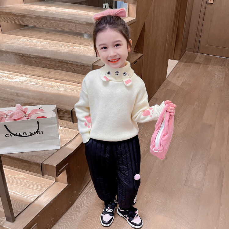 女童加厚冬季裤中腰保暖外穿休闲风长裤