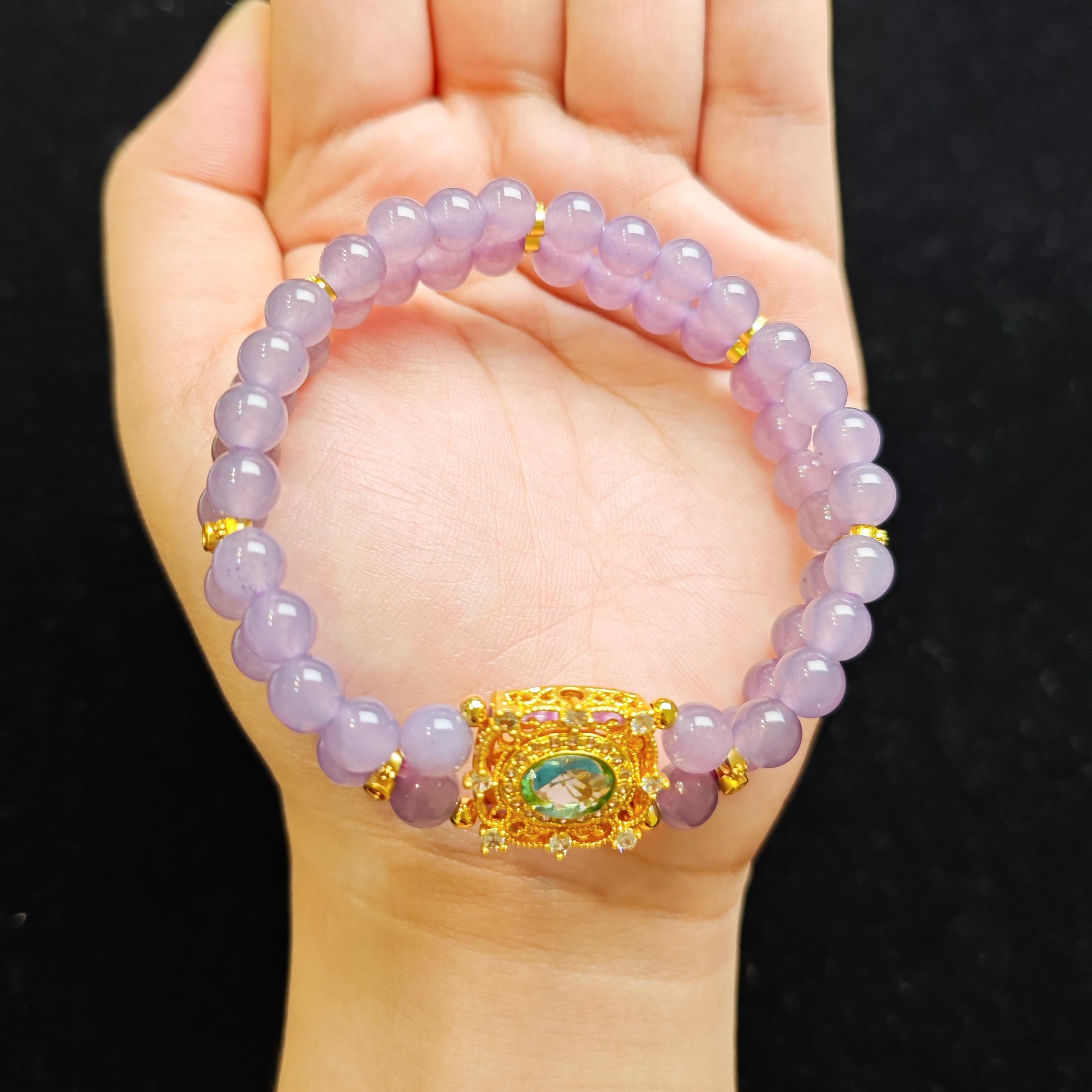 精选级烟紫设计款手链A28-160赠礼盒（多样性发）