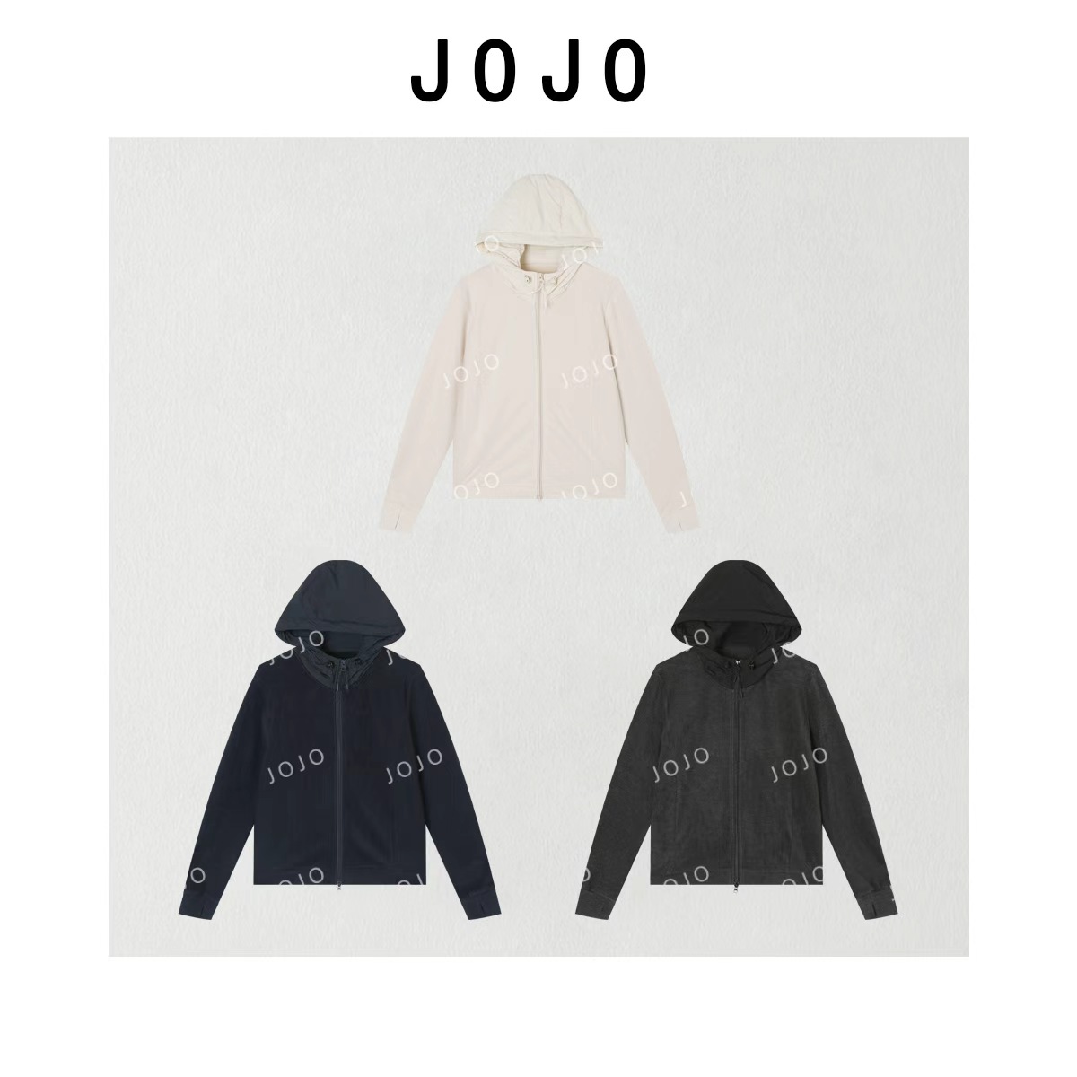 玖了个玖 2025秋冬 极简百搭拼接棉帽子德绒双拉链卫衣 2510C6522