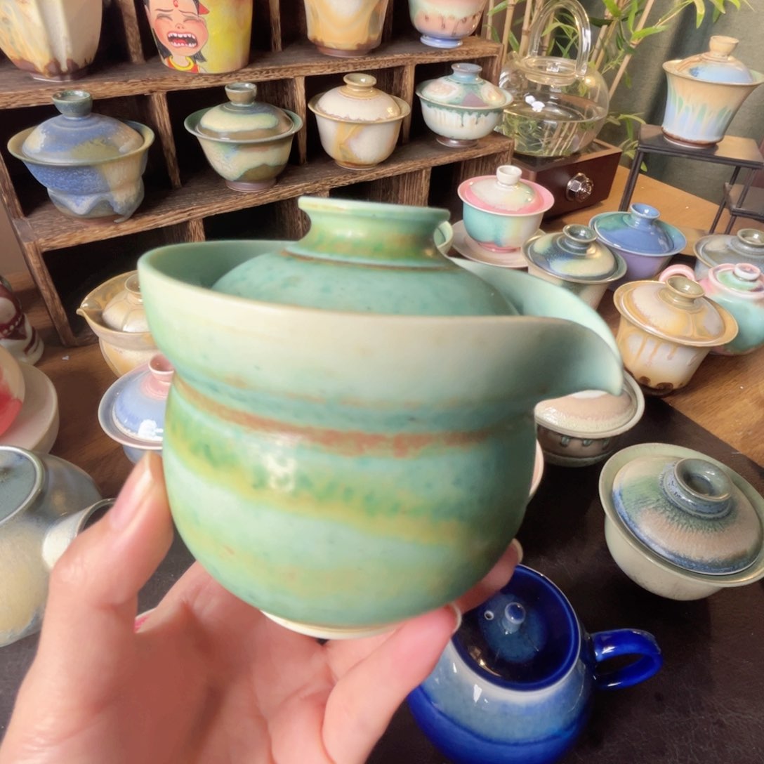 瓷片纯手工柴烧手作茶器