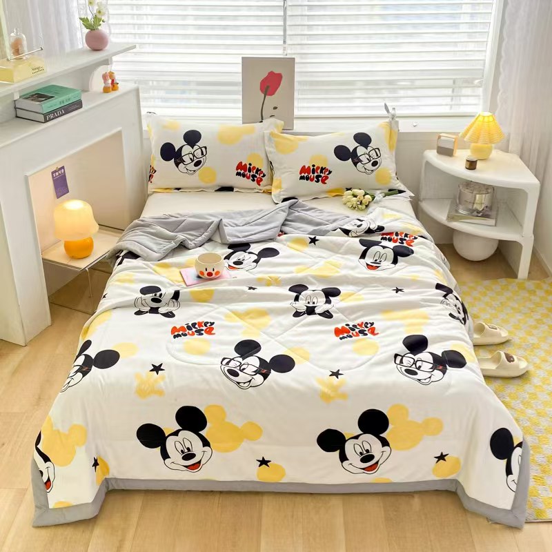 高端轻奢空调被印染波点米奇凉感