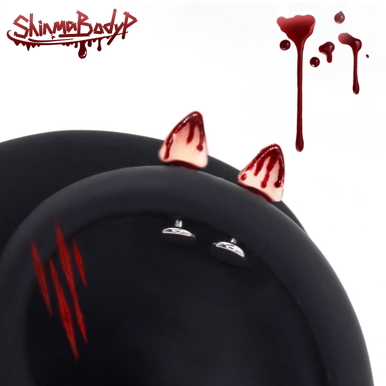 钛合金耳饰 Shinma 血色印记万圣节限定kt猫咪耳钉耳轮钉可爱辣妹