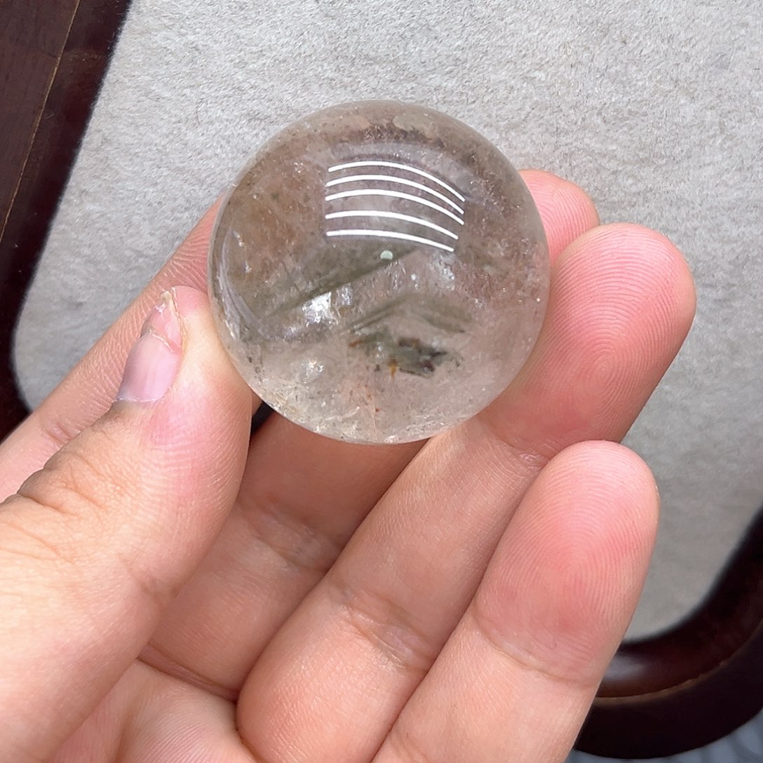 水晶未镶嵌珠宝半成品1 满天星幽灵球34mm