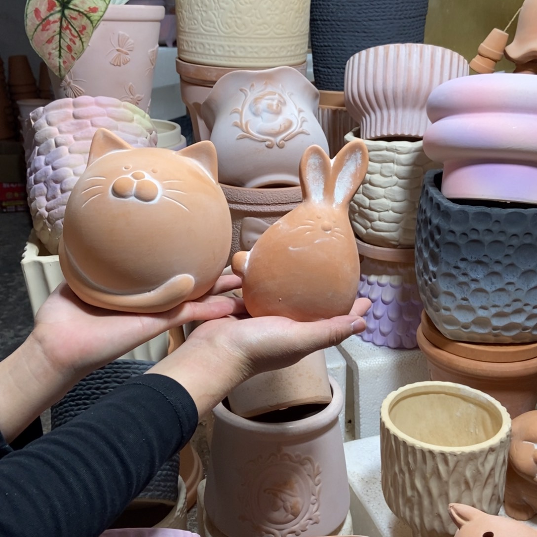 摆件 萌宠猫+大长耳朵兔 2只