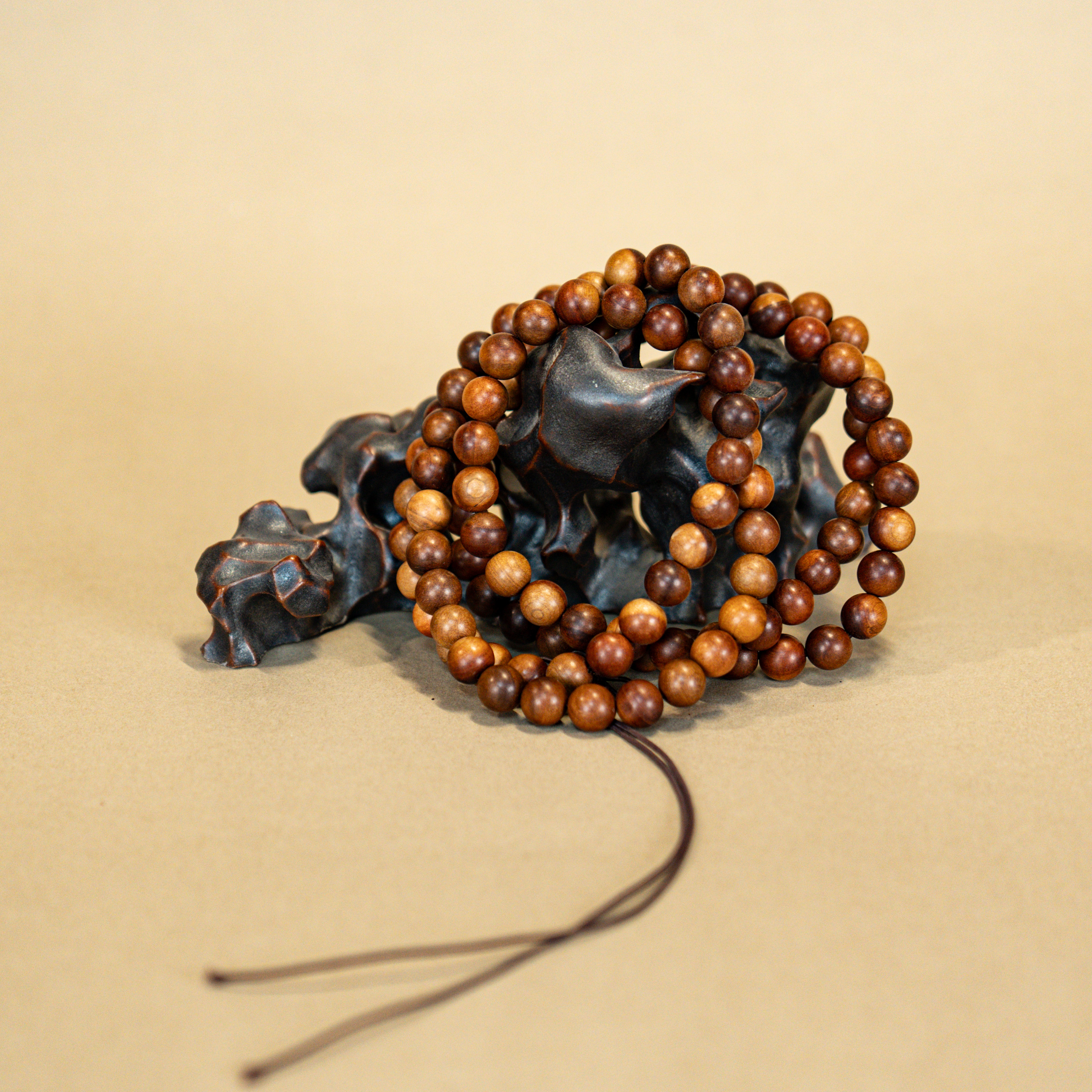 【万物工坊】百年古枣雷击老料1.0-108颗精品枣木手串