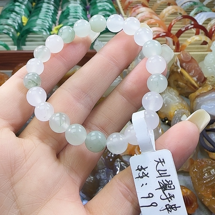 玛瑙/玉髓合金天山翠8mm手串