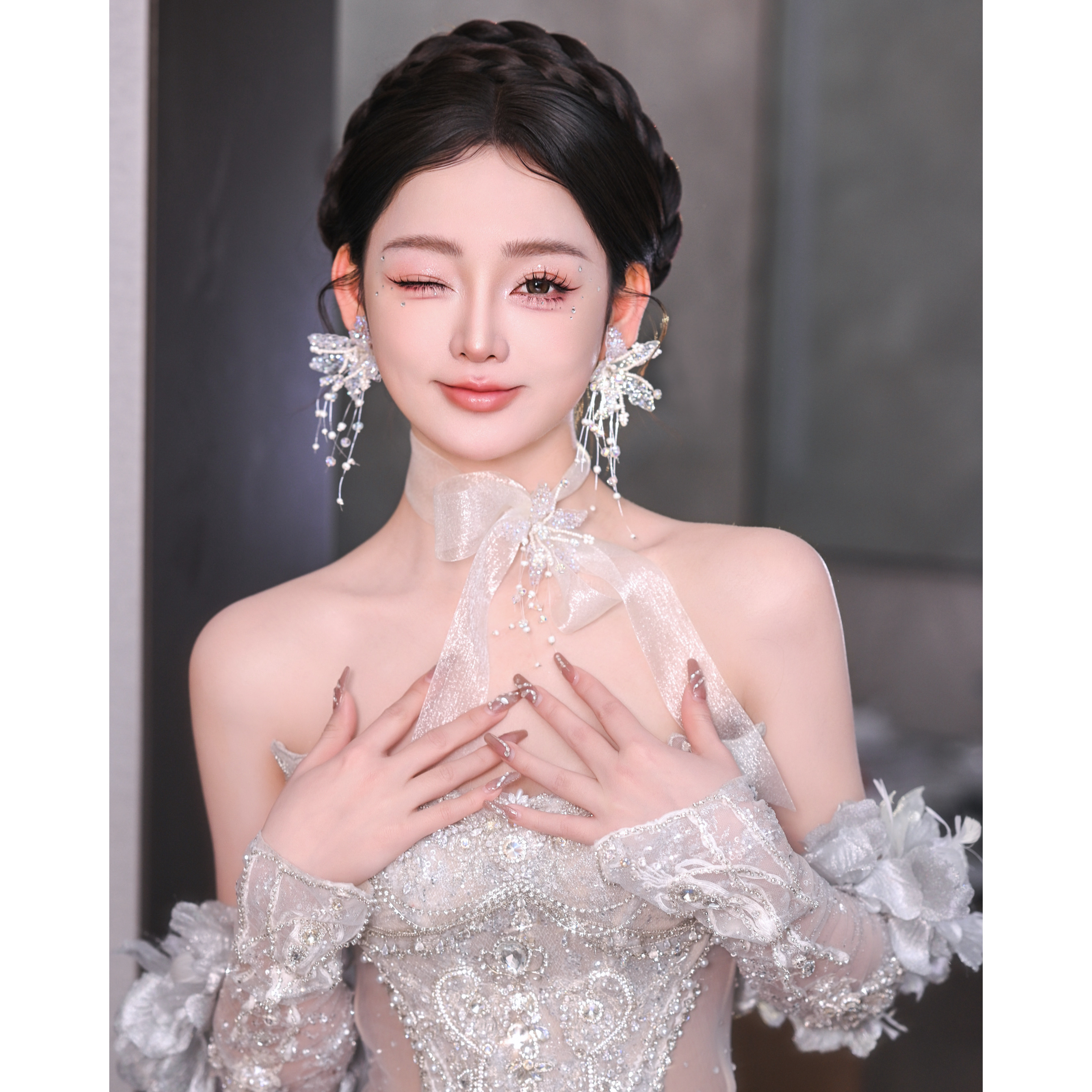 南一｜百搭款 主纱礼服三件套（项链可拆卸）