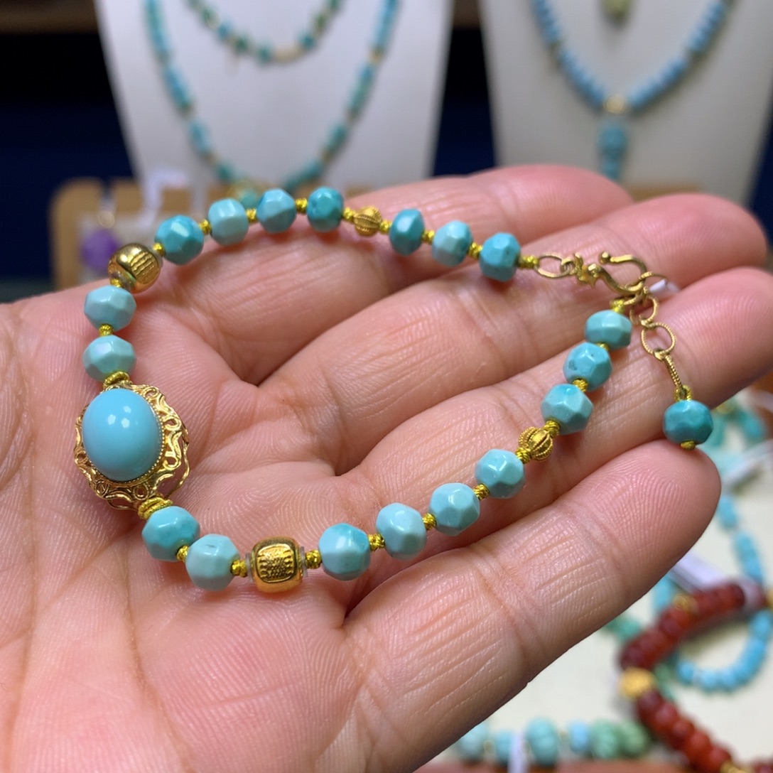 绿松石18K金镶嵌单圈