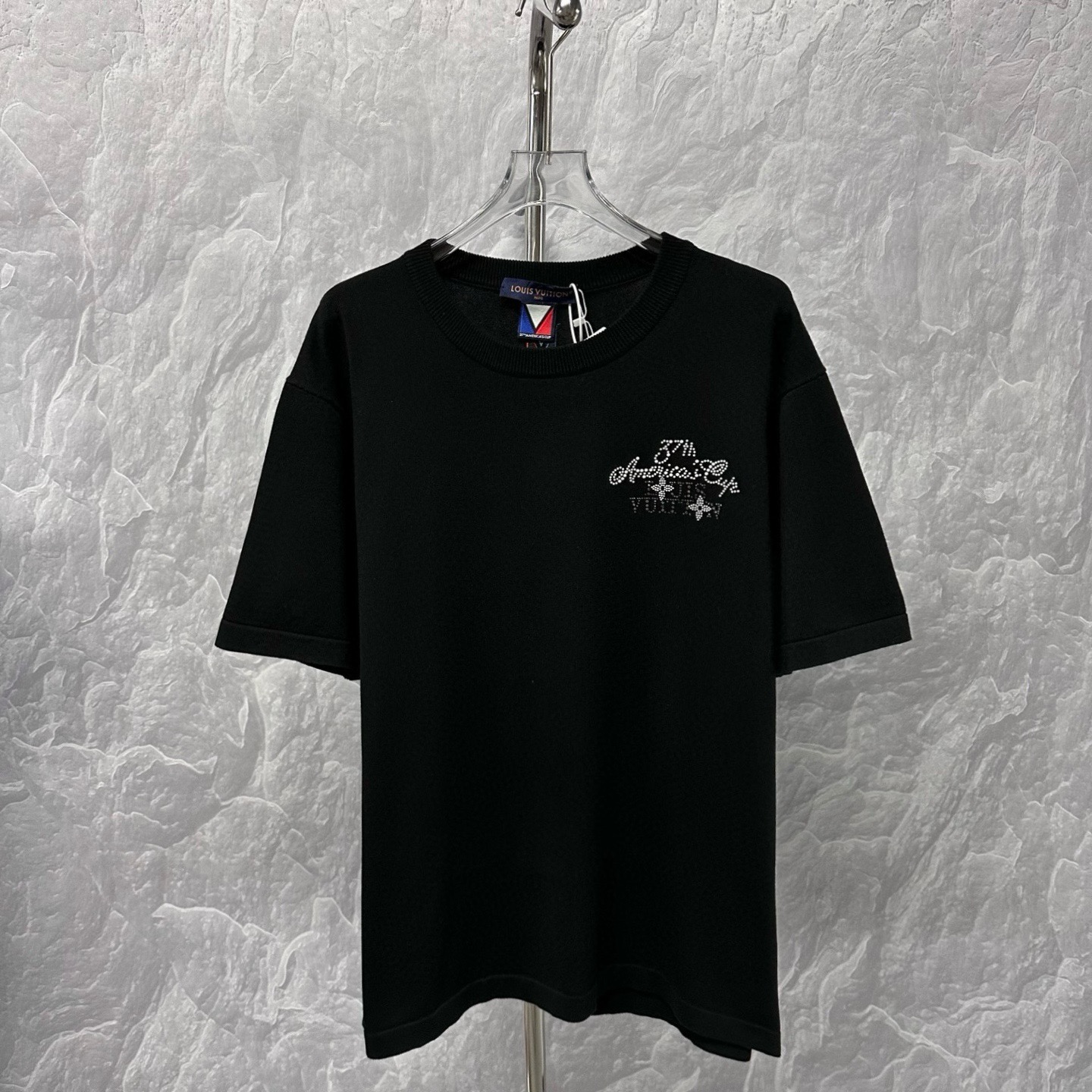 未使用 LouisVuitton/路易威登 水钻logo针织短袖 XXL码 J01875