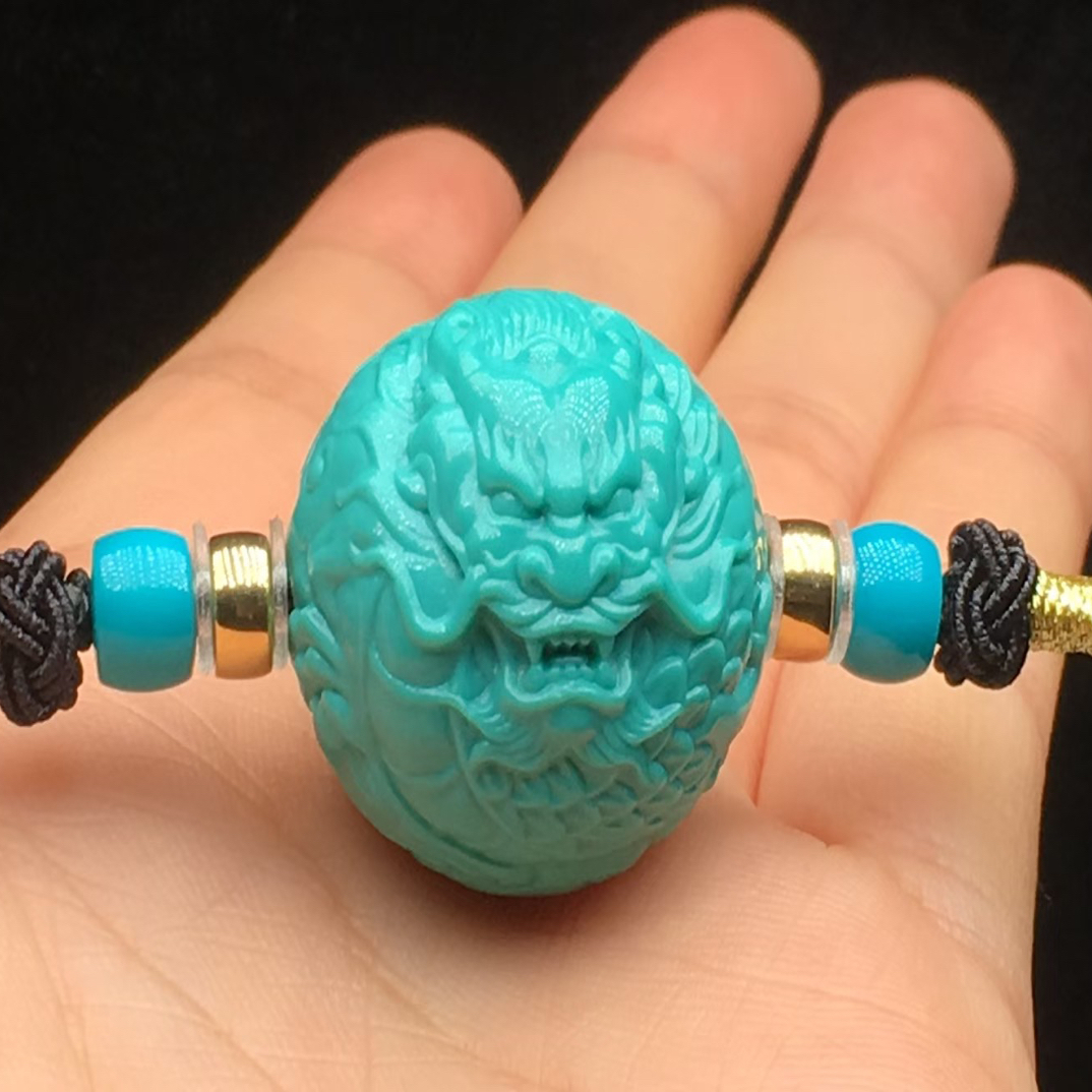 精品绿松石龙珠锁骨链