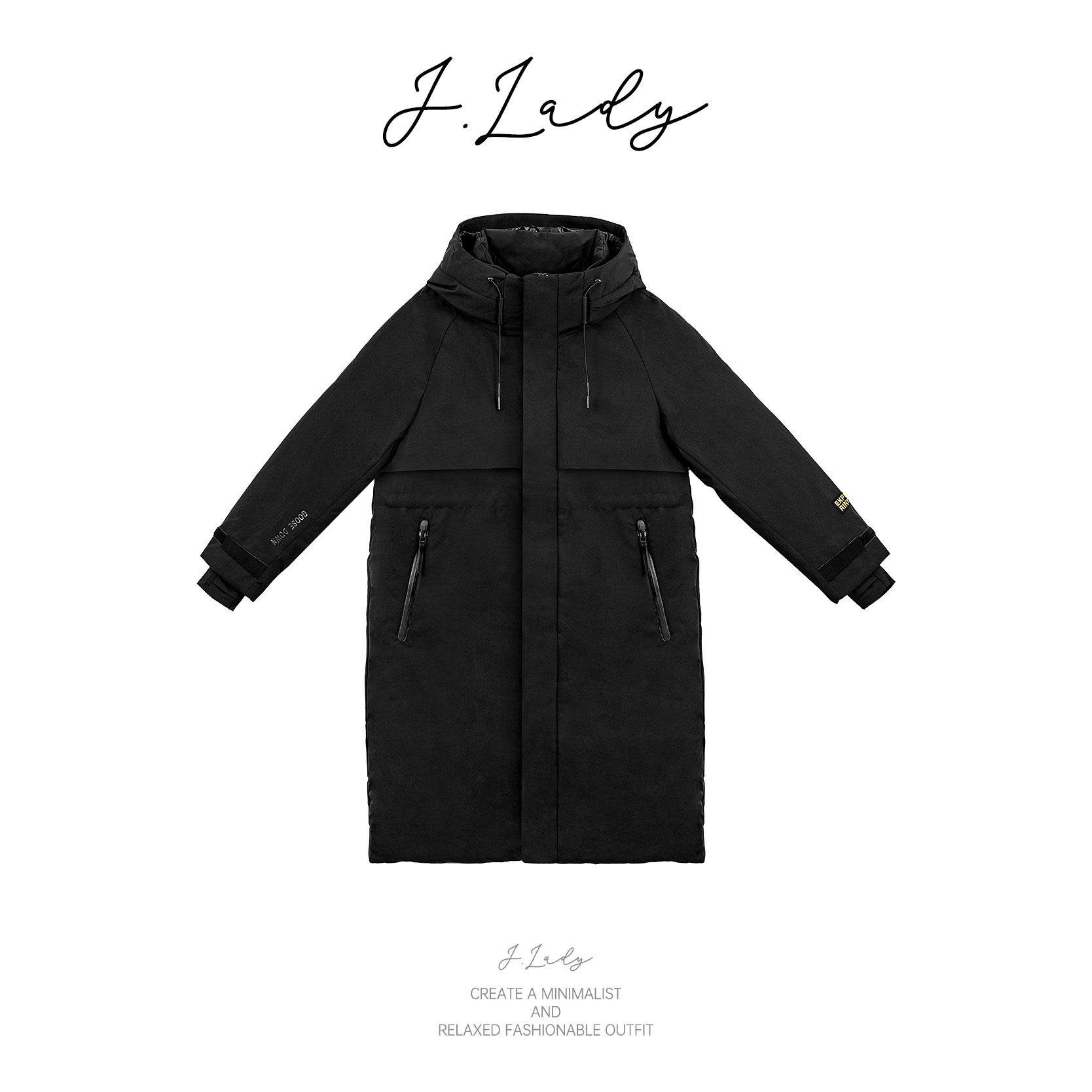 2025冬季新款女士长款鹅绒重磅加厚高进黑风衣羽绒服8768新