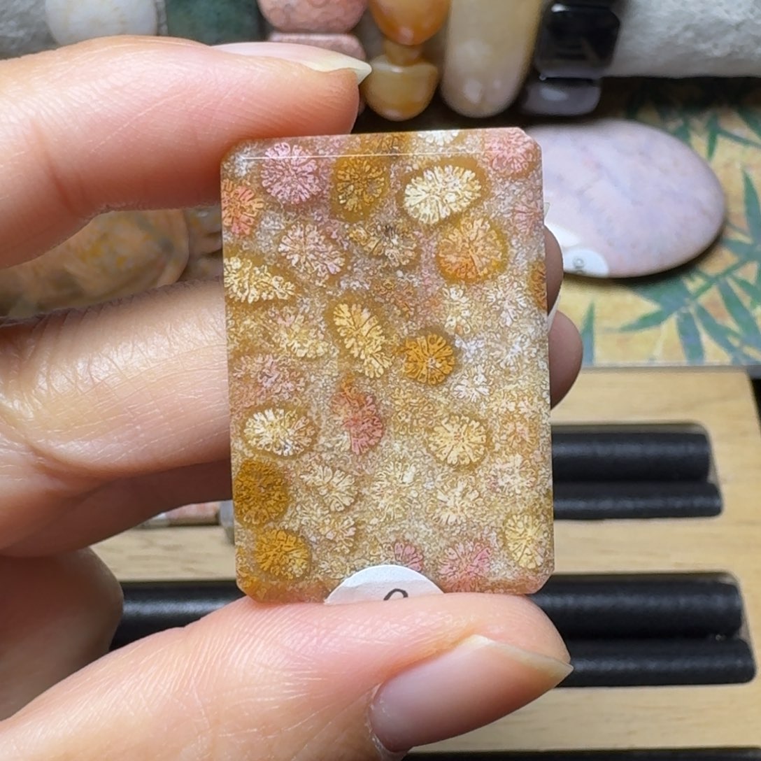 硅化玉玉透，红粉黄沙沙未镶嵌