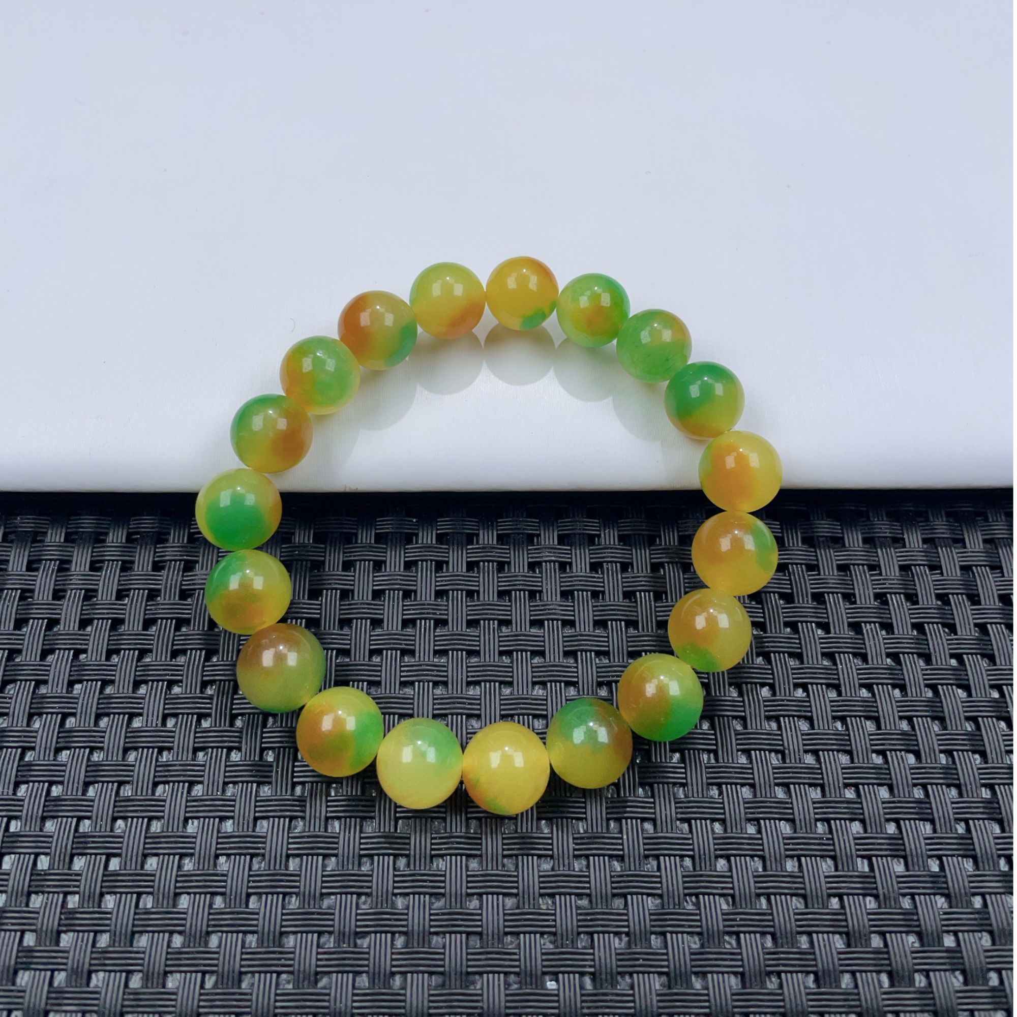 （福莱严选）F黄绿手串卡10单圈手串S023