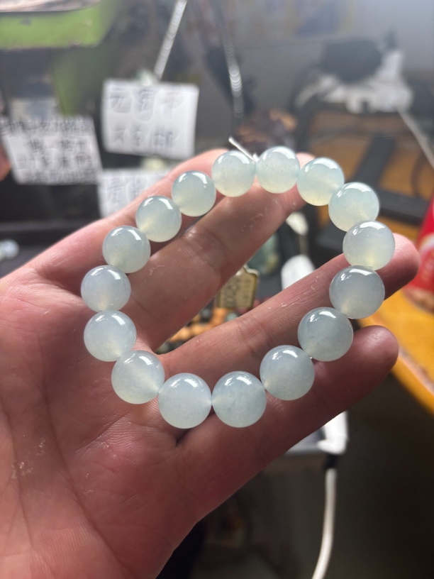 缅甸翡翠冰天空蓝卡13.2 16粒