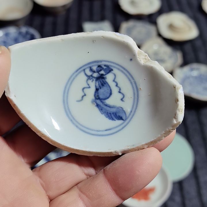 瓷片青花影青杯垫标夲